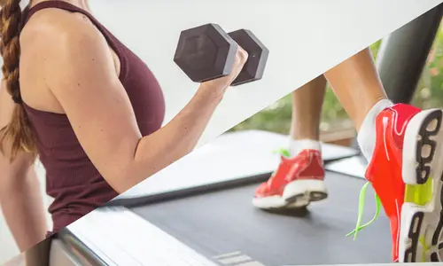 woman lifting weight. runner