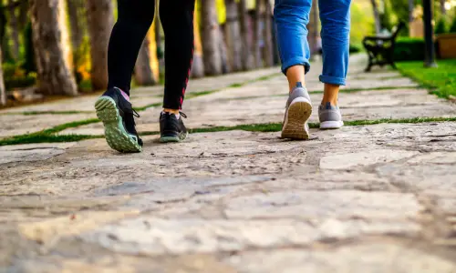two people walking